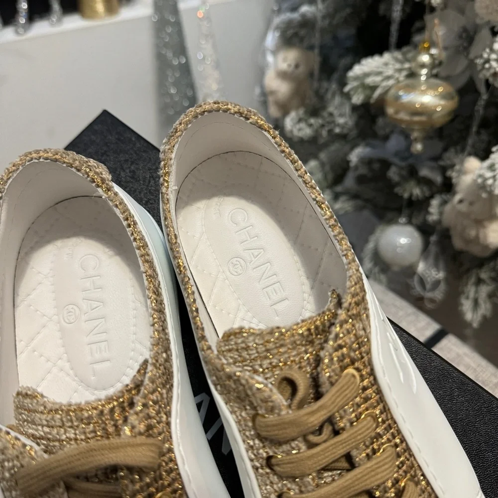Authentic Chanel Tweed Sneakers - Picture 7 of 16